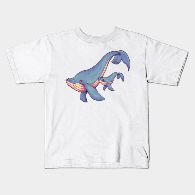 Whales Kids T-Shirt by MarcyRangel